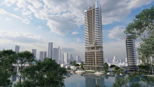 Artist impression of the Ultra Luxe – Tropical Oasis tower which is planned for a site in Sunset Drive, Surfers Paradise. Picture: Supplied by YHY