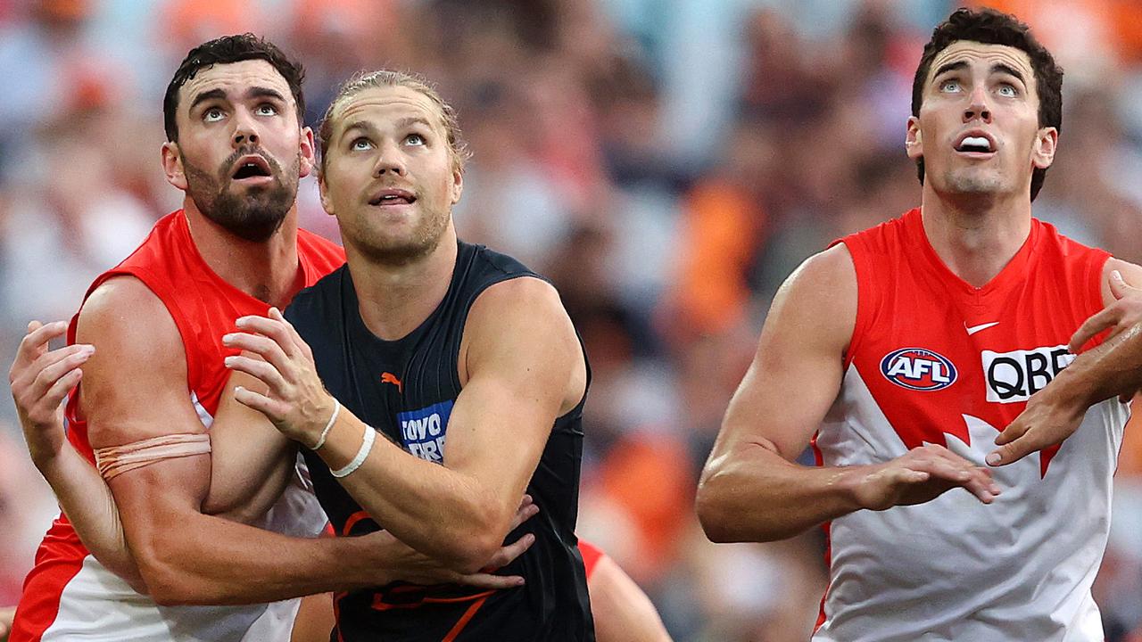 Paddy and Tom McCartin play in the Swans’ backline together these days. Picture: Phil Hillyard