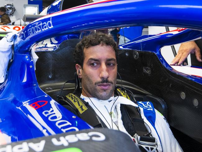 ZANDVOORT, NETHERLANDS - AUGUST 24: Daniel Ricciardo of Australia and Visa Cash App RB prepares to drive in the garage during qualifying ahead of the F1 Grand Prix of Netherlands at Circuit Zandvoort on August 24, 2024 in Zandvoort, Netherlands. (Photo by Rudy Carezzevoli/Getty Images)