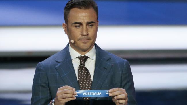 Former Italian international Fabio Cannavaro draws out Australia.