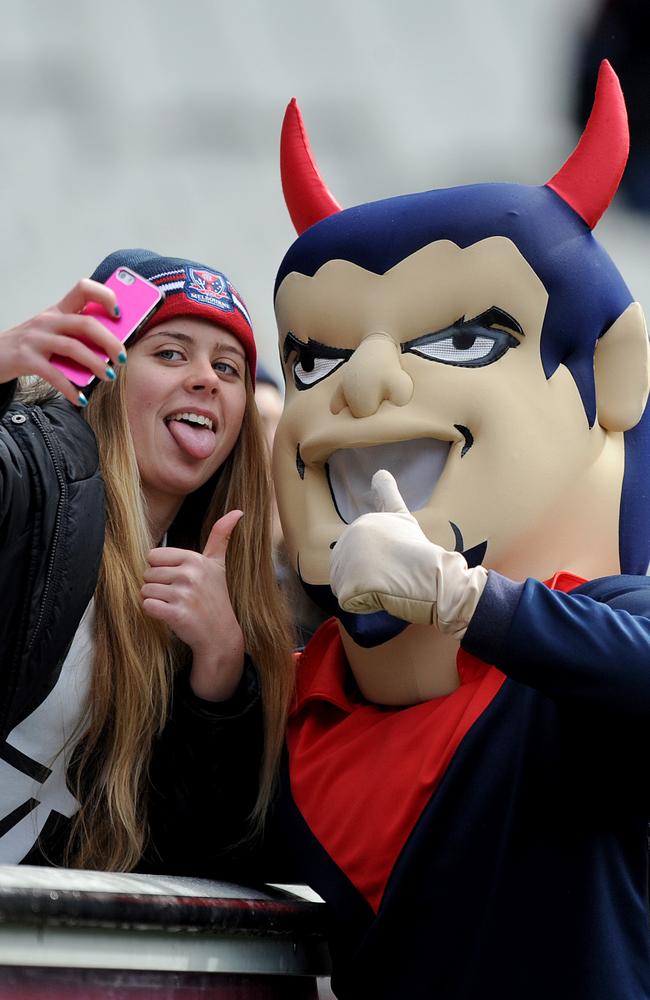 Chuck the mascot. Picture: AAP Image/Joe Castro