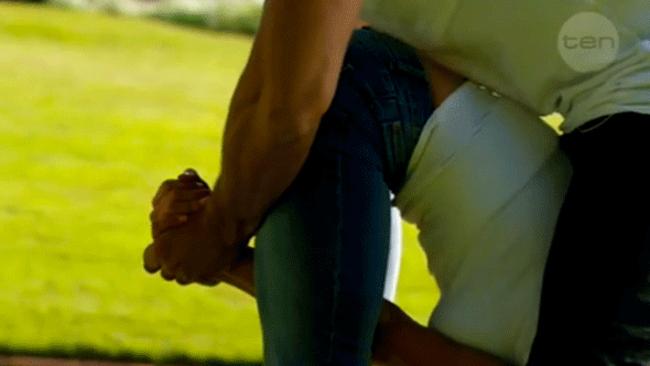 This is how it all started. It got less awkward from here ... Picture: Channel Ten