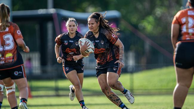 Donica Sarikon at the 2024 Deadly Cup Carnival between the Indigenous All Stars and Territory All Stars. Picture: Pema Tamang Pakhrin