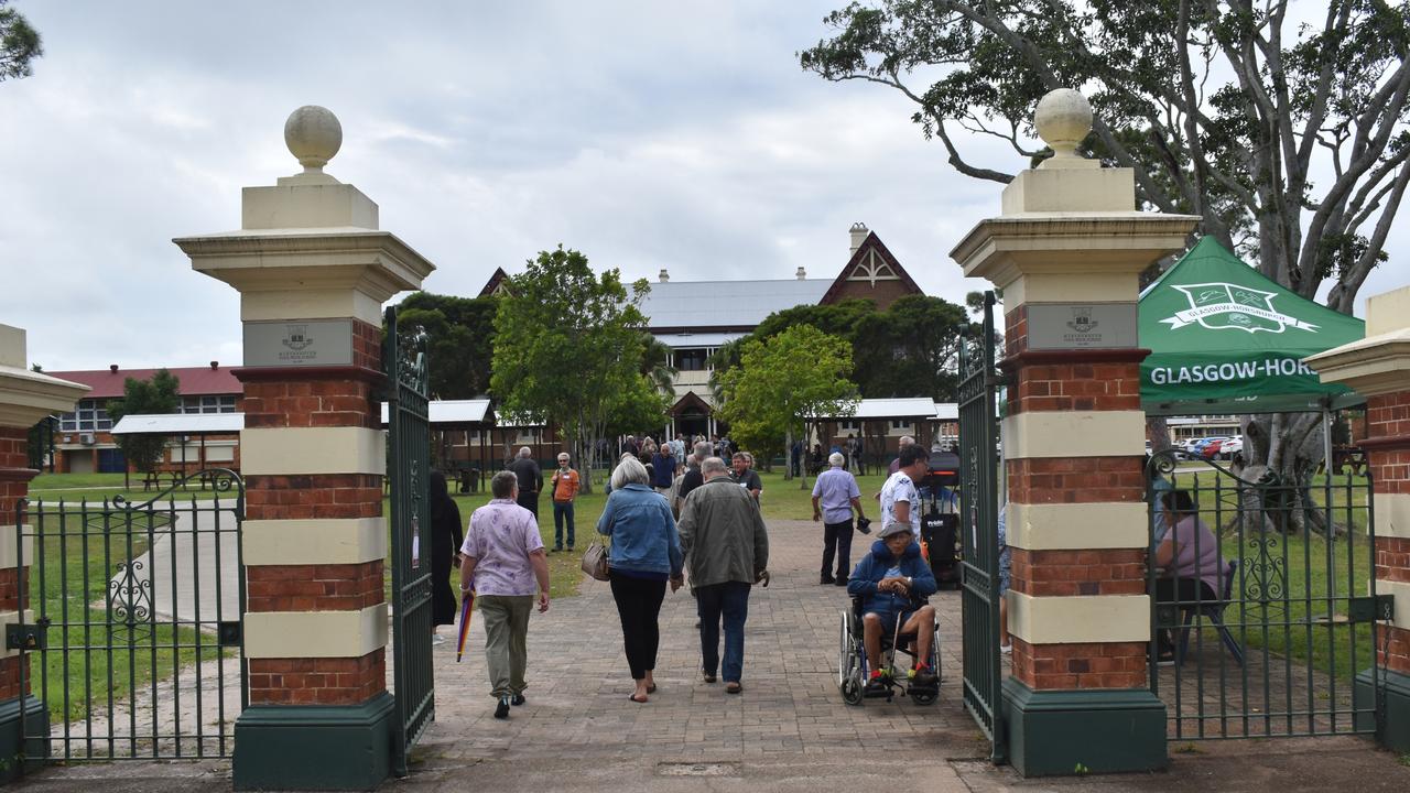 Streams of people at Maryborough State High School for the 140th anniversary celebrations at the school. Photo: Stuart Fast