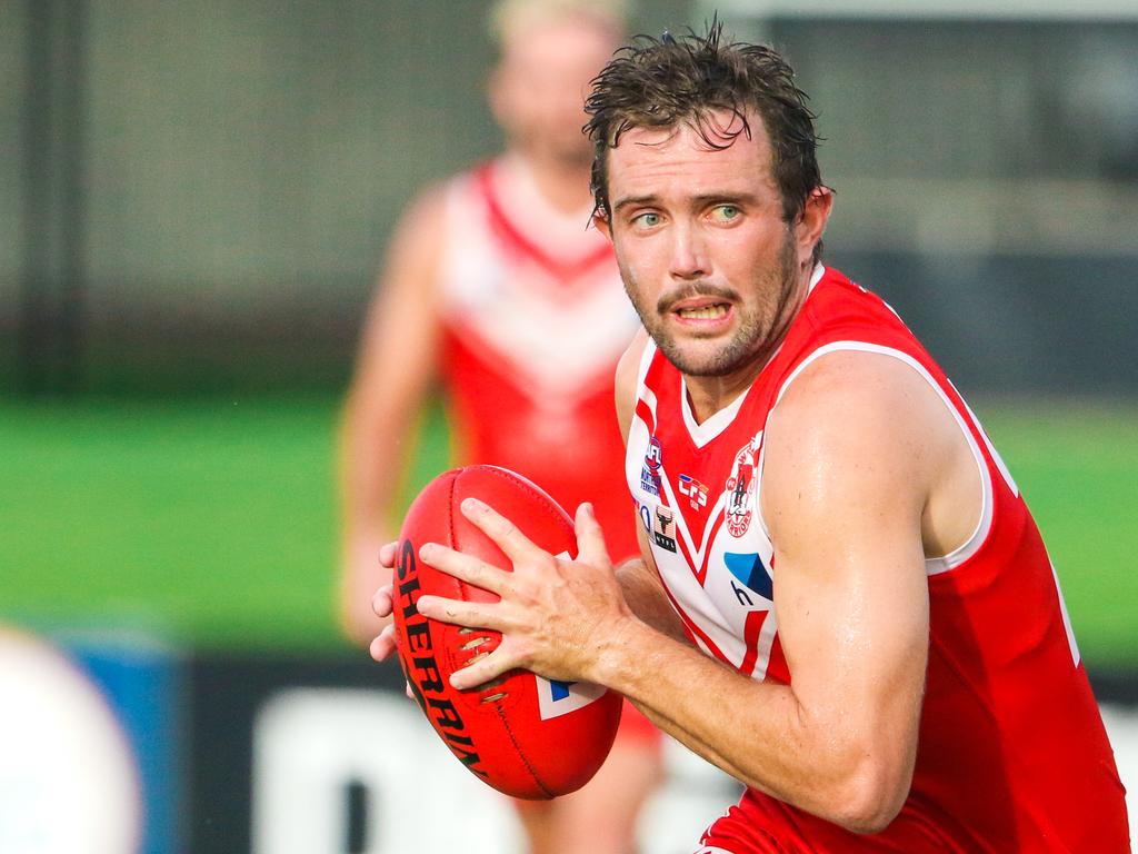 Abraham Ankers was best on ground in the Foundation Cup match on Australia Day. Picture: Glenn Campbell