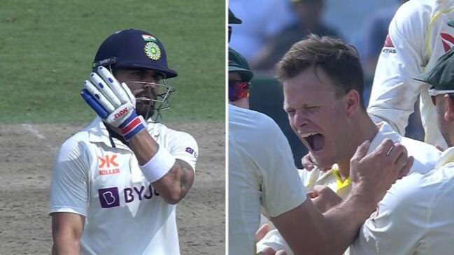 Kohli FUMES at DRS as Kuhnemann strikes for debut wicket