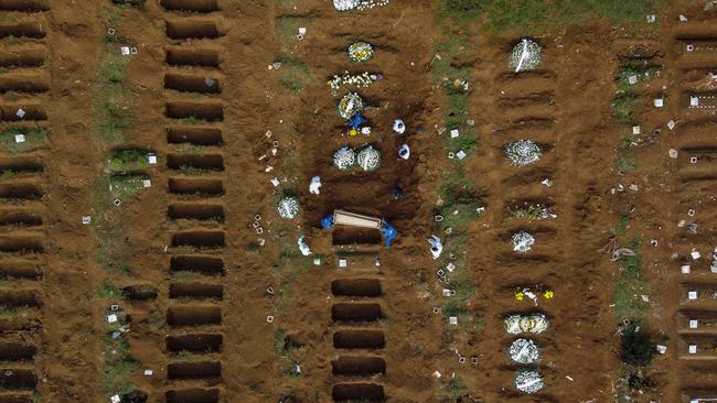 A cemetery in Sao Paulo, Brazil, on Wednesday