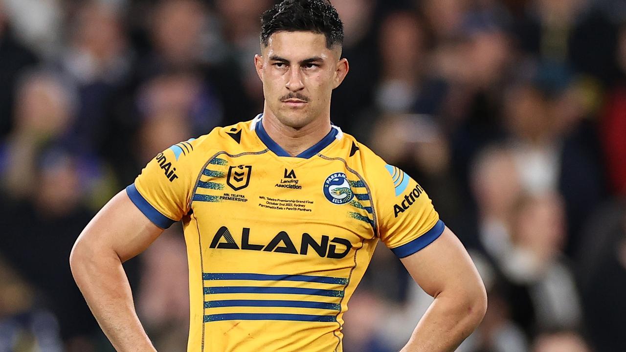 SYDNEY, AUSTRALIA - OCTOBER 02: Dylan Brown of the Eels looks on during the 2022 NRL Grand Final match between the Penrith Panthers and the Parramatta Eels at Accor Stadium on October 02, 2022, in Sydney, Australia. (Photo by Cameron Spencer/Getty Images)