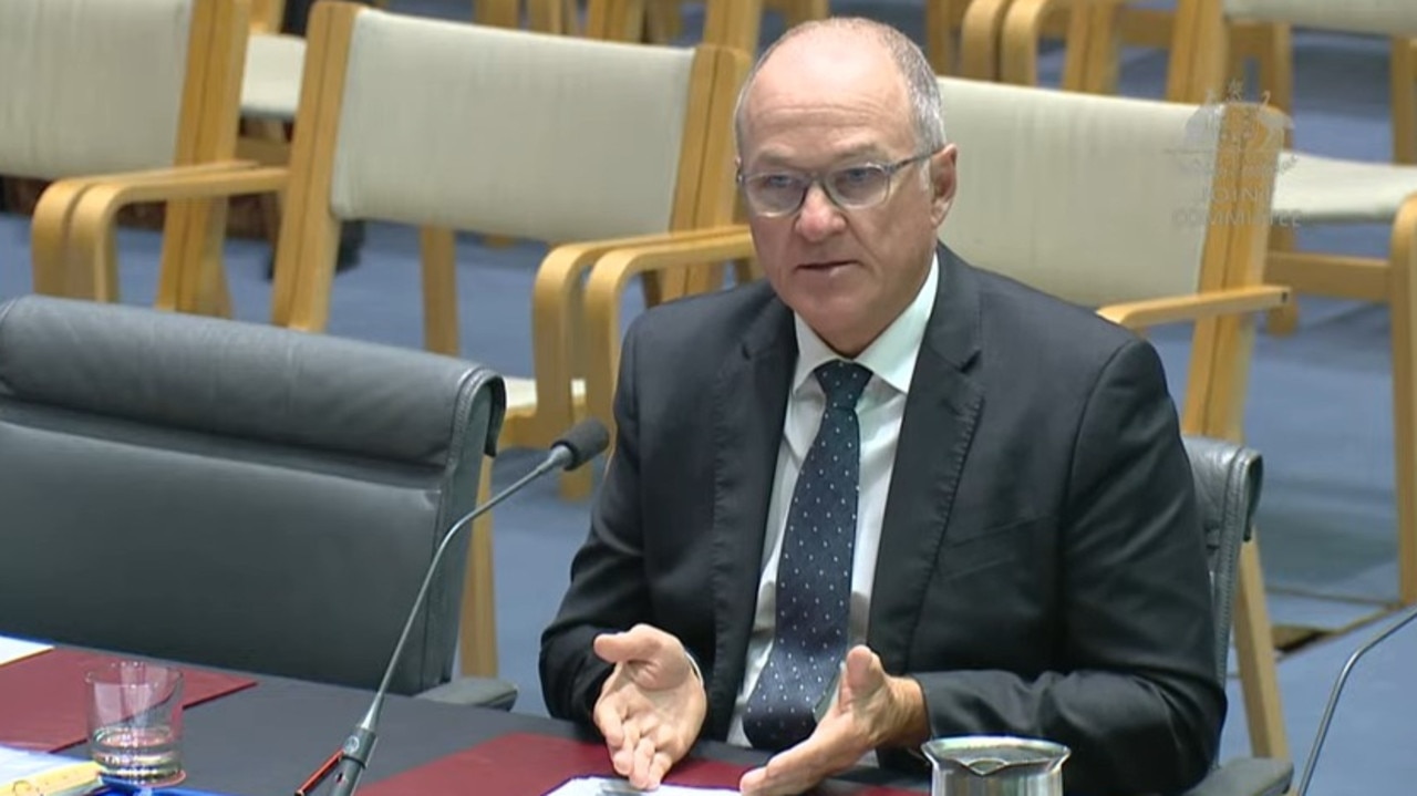 Former PwC chief executive Tom Seymour being questioned by a parliamentary committee.