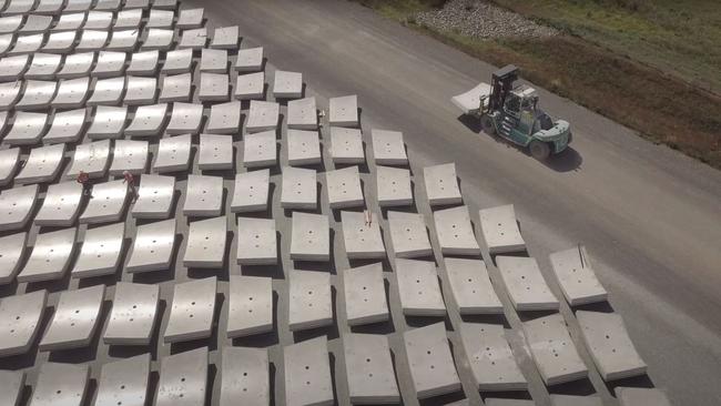 Snowy Hydro 2.0. workers with the concrete moulds made to line the tunnels.