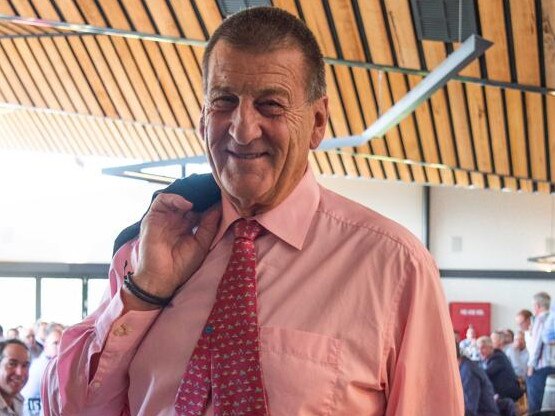 Jeff Kennett speaks at the funraising event at Flying Brick Cider Co In Walington. Picture: Fiona Maurer