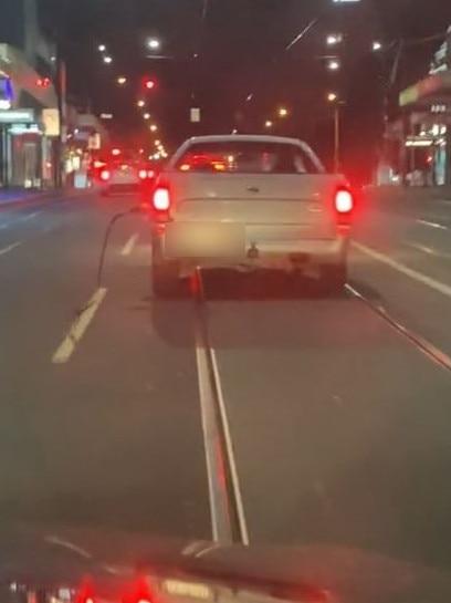 This car drove off with the petrol hose. Picture: TikTok/melbfishingadventures