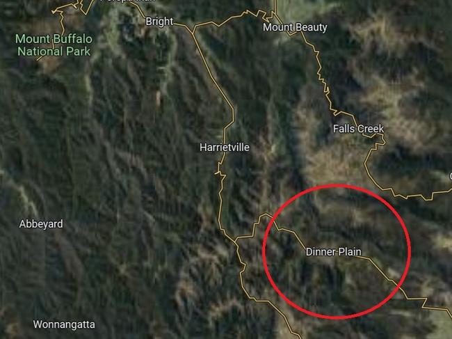 A man has gone missing in Victoria’s high country. Emergency crews have resumed the search for a 70-year-old man named Christos who failed to return home after going to look at emus in the area. Picture: Google