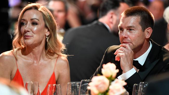 Cousins with best friend Kelley at the Brownlow. Picture: Getty