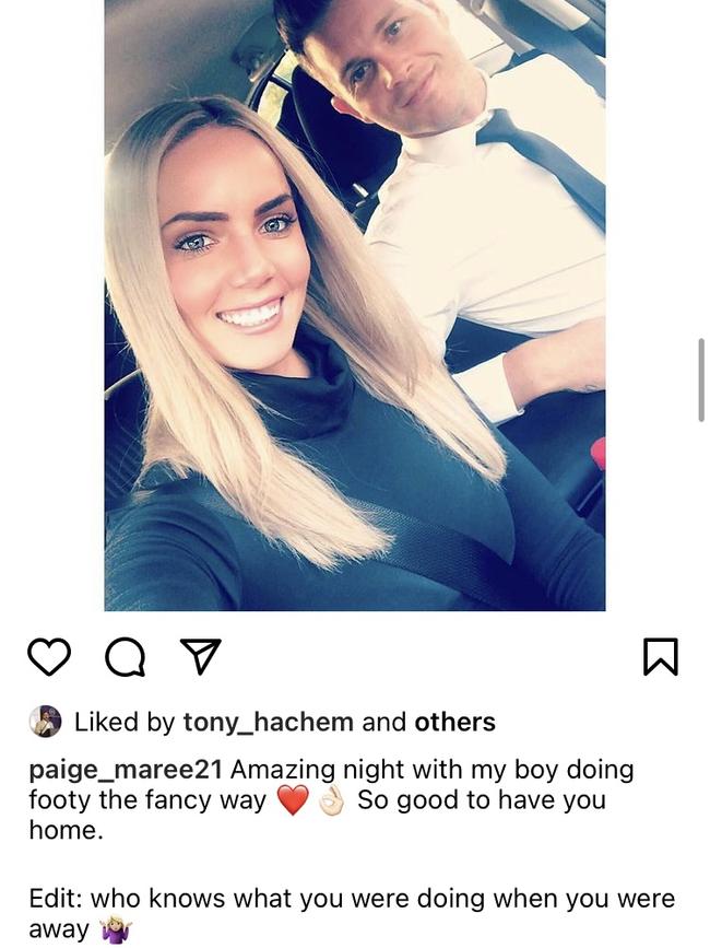 McCuskey expressed her disappointment about the break-up by editing old posts of the pair. Picture: Instagram