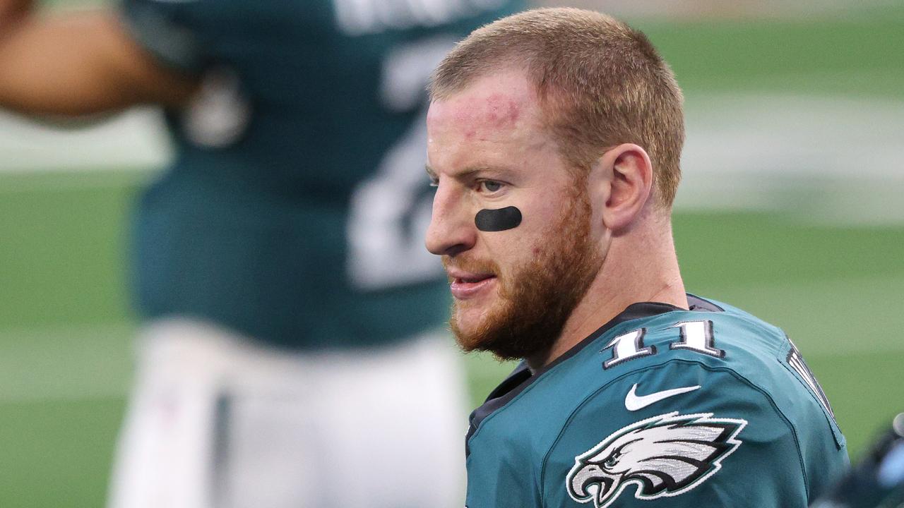 Carson Wentz is set to be traded. (Photo by Ronald Martinez/Getty Images)