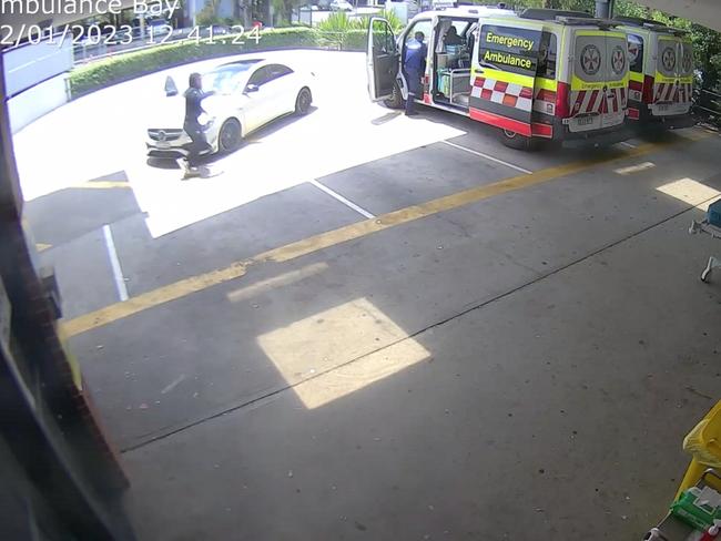 Police allege he is the man in this CCTV footage driving the woman to Bankstown Hospital on January 12.