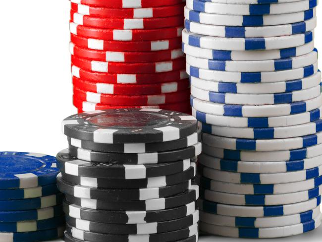 Casino chips isolated on white background