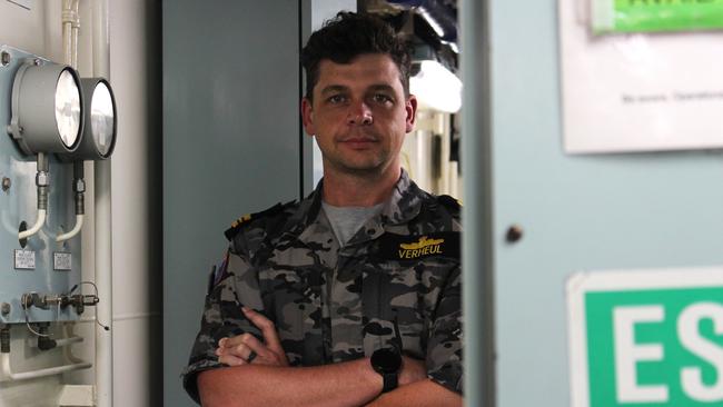 Lieutenant Commander Colin Verheul is the HMAS Warramunga’s executive officer tasked with ‘running the internal battle rhythm for the ship’. Picture: Jason Walls