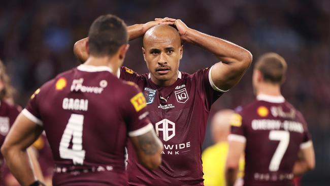 Felise Kaufusi will miss State of Origin Game III after travelling to USA for a family emergency. Picture: Getty Images.