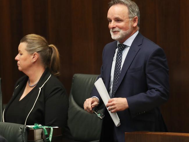 David O'Byrne member for Franklin. Question time in the Tasmanian parliament. Picture: Nikki Davis-Jones