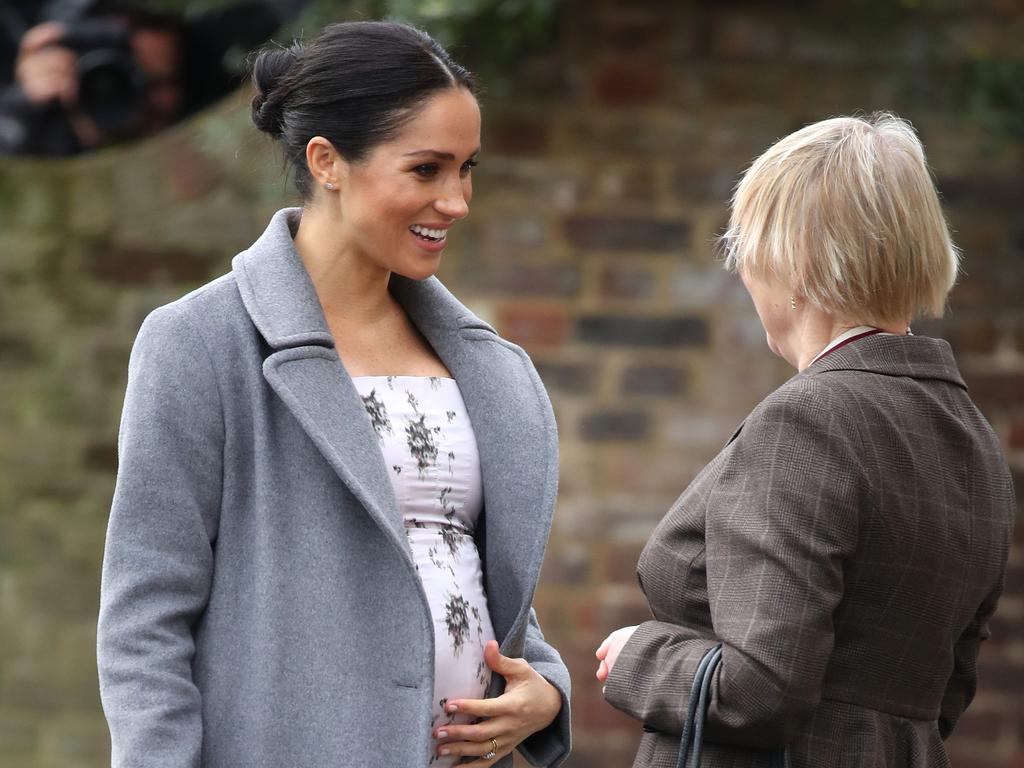 Meghan showed off her burgeoning bump. Picture: Getty Images