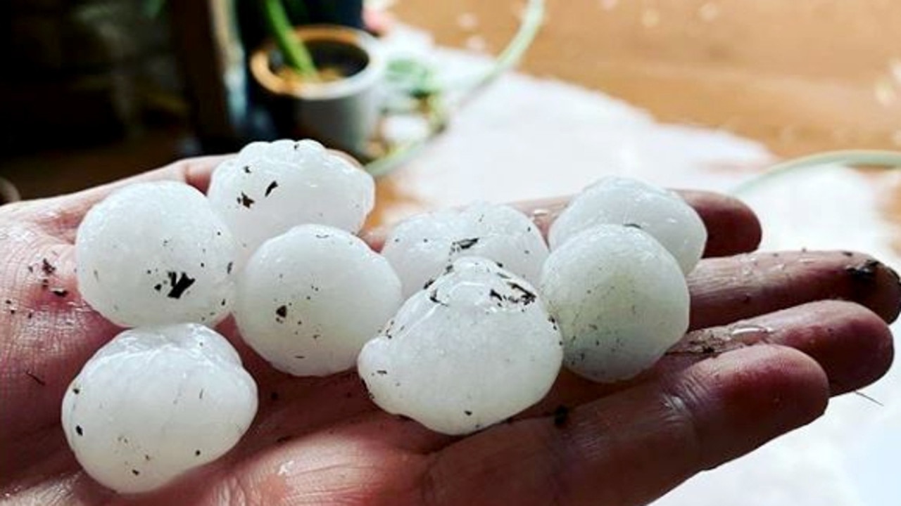 Early afternoon hail storms have lashed South East Queensland from Brisbane to the Sunshine Coast, this image is from Wavell Heights Picture Instagram/@ge0rgiem