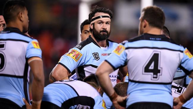 It was a horrible night in Penrith for the Sharks. Picture: Dan Himbrechts