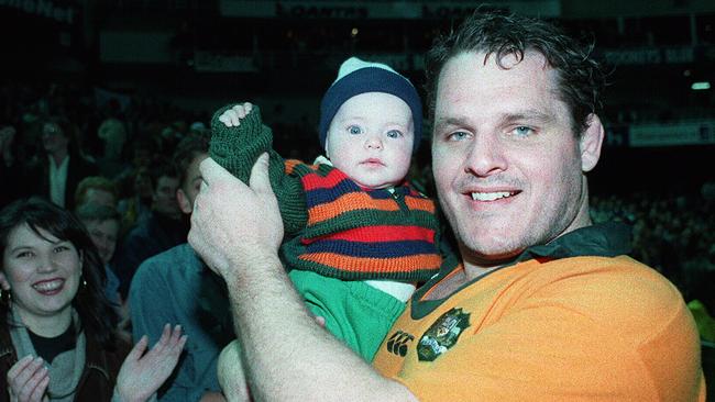 Ewen McKenzie and daughter Hannah in 1994.