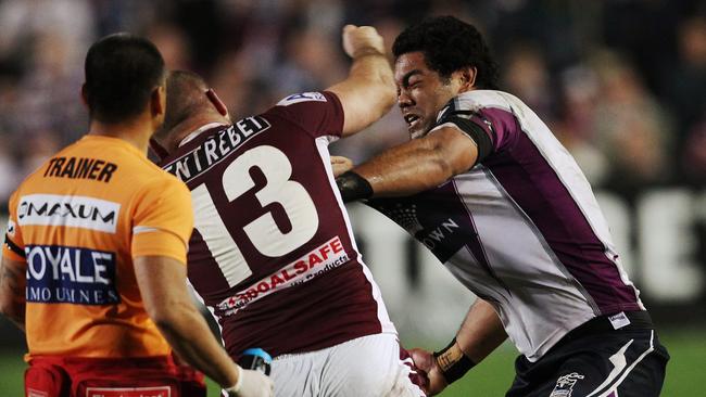 Glenn Stewart and Adam Blair started the ‘Battle of Brookvale’ in 2011. Picture: Brett Costello.