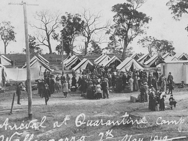 Spanish flu: Spanish influenza quarantine camp at Wallangarra, 1919 Picture: State Library of Queensland.