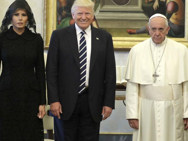 First lady Melania Trump also met with Pope Francis at the Vatican. Picture: Evan Vucci/AP