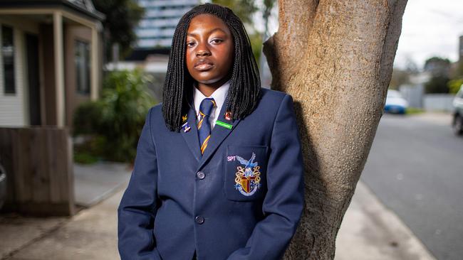 Year 9 student Cherise Ncube alleges she has been the target of ongoing racism by a group of boys at a prestigious school. Picture: Mark Stewart