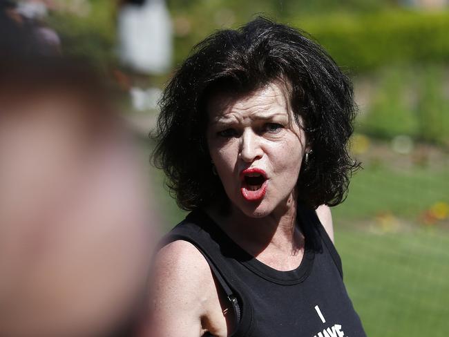 An angry protester. Picture: NCA NewsWire / Josh Woning