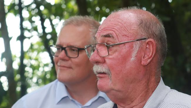 Queensland MP Warren Entsch (right, with Mr Morrison) claims the PM was ‘blindsided’ after colleagues made a ‘commitment to him’ in a late-night meeting. Picture: Brendan Radke