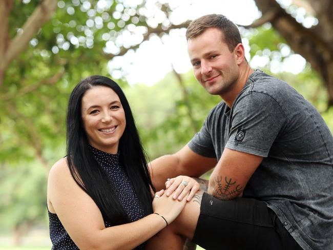 WEEKEND TELEGRAPHS SPECIAL. MUST TALK WITH PIC ED JEFF DARMANIN BEFORE PUBLISHING - Pictured in Manly Vale today is William Saunders and Kizia Mclean, who recently bought their first home after a long search. Picture: Tim Hunter.