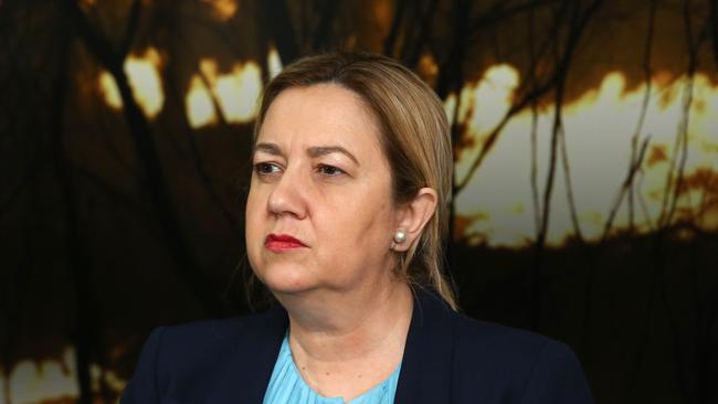 Premier Annastacia Palaszczuk speaking after a Queensland Disaster Management meeting in relation to the ongoing bushfire emergency. Kedron 1st November 2023 Picture David Clark