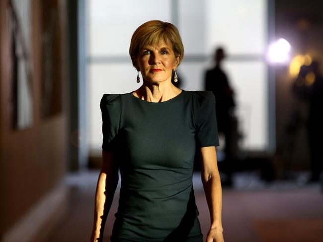 Foreign Affairs Minister Julie Bishop was in the spotlight this morning after voters signalled she would be almost as popular as Mr Turnbull to lead the Liberal Party. Picture: Kym Smith