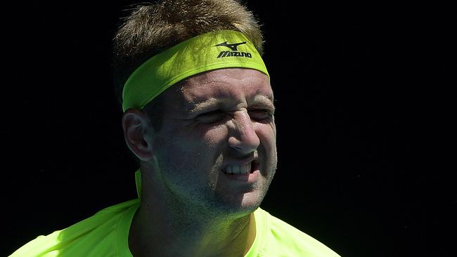 Tennys Sandgren has unloaded on the media after today’s loss. Picture: AAP