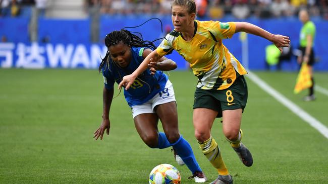 Matilda Elise Kellond-Knight, right, says pressure needs to be brought to bear on FIFA. Picture: AFP