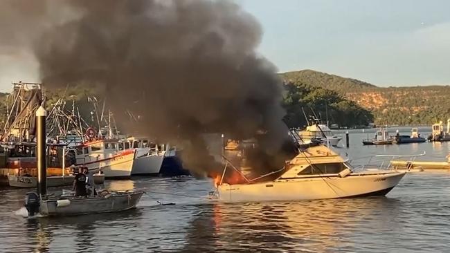 Eight people suffered burns and two were in a critical condition after the on-board blast. Picture: Greg Manning