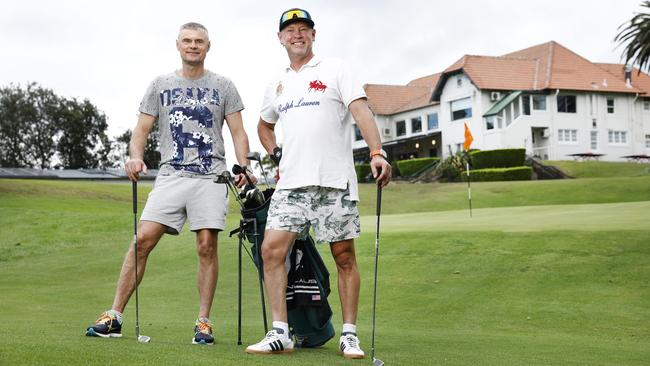 Igor Tkachev and Andrey Katashev at Moore Park Golf Clun. Picture: Richard Dobson