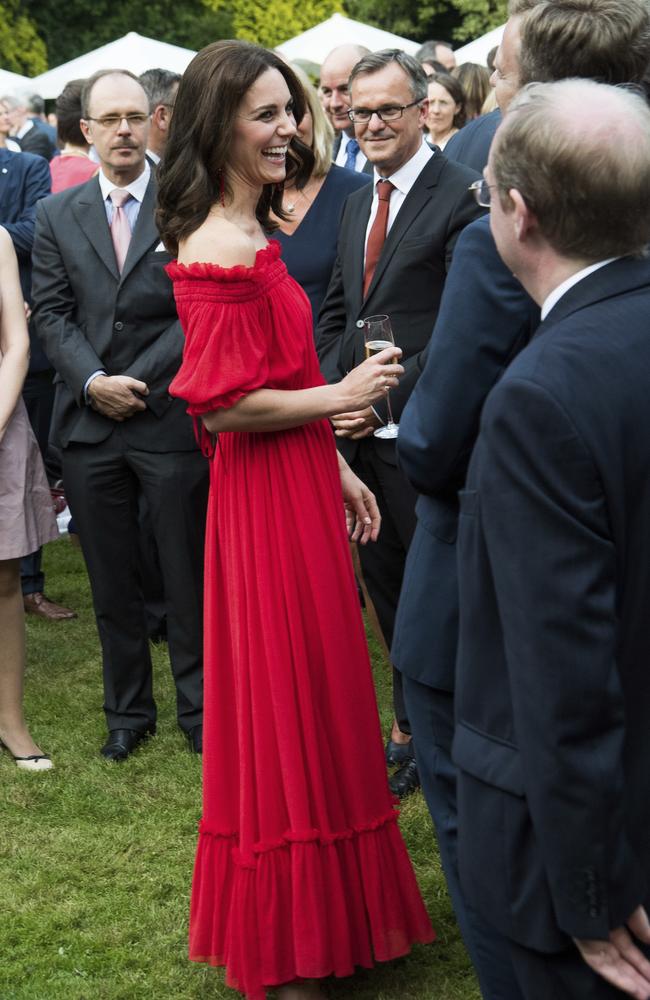 She showed off her shoulders in the flattering neckline. Picture: AP