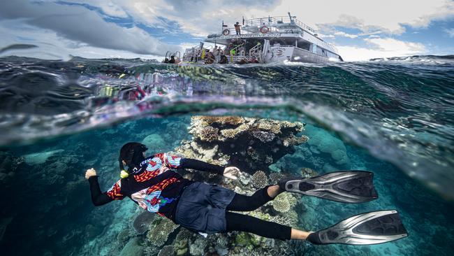 Explore the Great Barrier Reef through an Indigenous lens with Dreamtime Dive &amp; Snorkel. Picture: Tourism Australia