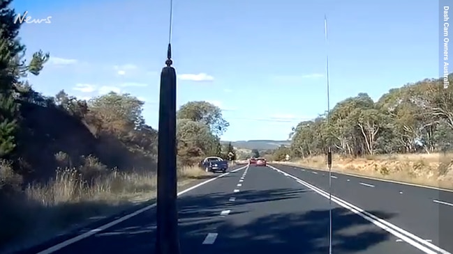 Dash cam footage shows L-plater losing control