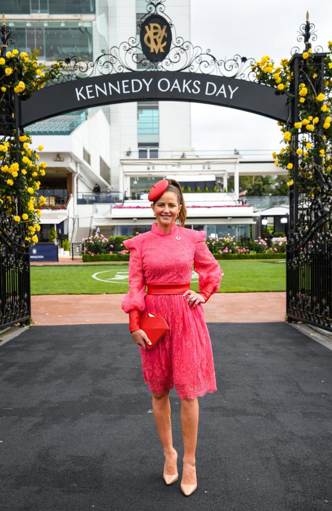 Michelle Payne arrives at Flemington Racecourse for Oaks Day. Picture: Vince Caligiuri