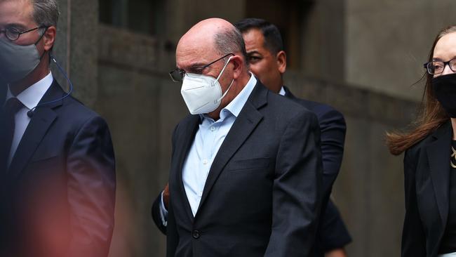 Allen Weisselberg leaves Manhattan Criminal Court after his arraignment.