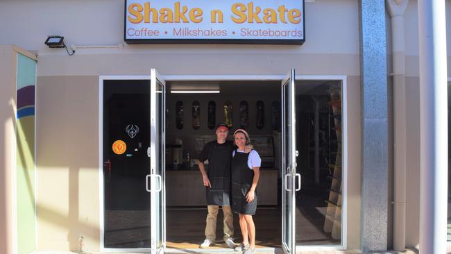 Raquel Hartley and Dave Vallance hoped the new cafe would help boost the town's skating community. Picture: Laura Thomas