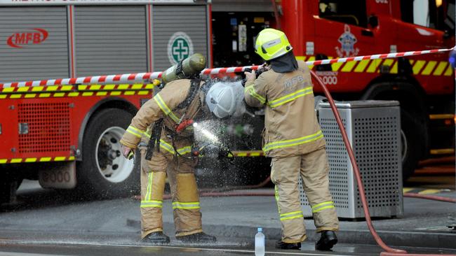 More than 80 firefighters were involved in the firefight. Picture: Andrew Henshaw