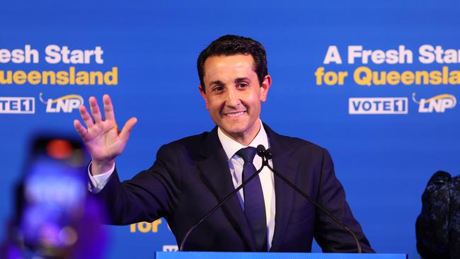 LNP leader David Crisafulli during the party function in Brisbane. Picture: Tertius Pickard/NewsWire